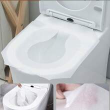 Disposable Toilet Seat Cover 100 Pcs, 10Packs X 10 Individually Wrapped, Flushable Water Soluble Paper, Public Toilet Seat Covers Disposable, Toilet Seat Covers For Bathroom, Portable Hygiene Essentials For Airplane, Road Trip - White - View 8