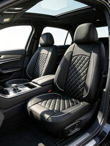 Fundas universales para asientos de coche de PU, acolchadas con diamantes antideslizantes, juego de 5 asientos o delantero, accesorios de protección interior de fácil instalación para sedanes, SUVs y camiones - A - Ver 7