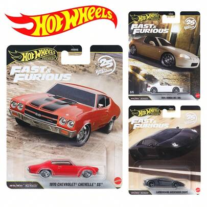 Mattel هوت ويلز HNW46 سيارة نموذج معدنية 1:64 من سلسلة Fast & Furious، مازدا RX-7، شيفي شيفيل، هوندا، لامبورغيني، لعبة قابلة للجمع هدية