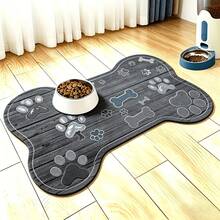 1pc Pet Feeding Mat, Cat And Dog Bowl Food Mat, Non-Slip Absorbent Pet Floor Mat, Rubber Backing, Easy To Clean, Suitable For Cat Beds, Cat Toys And Pet Bowls, Perfect For Cat And Dog Owners - View 8