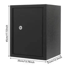 kangten 35L/7.7Gal Cash Box For Home Use, Lockable Storage Box With Keys, 13.78*12.2*17.72in, Steel - Black - View 2