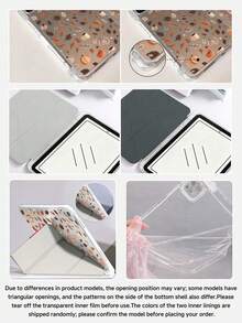 Autumn Pumpkin Leaf Tablet Protective Case, Compatible With IPad A16 11th Gen 11-Inch 2025/Pad 10th Gen 10.9, Transparent Acrylic Back Shell, With Multi-Angle Y-Shaped Folding Stand, Elegant Tablet Protective Cover, Suitable For School, Office And Travel - Multicolor - View 6