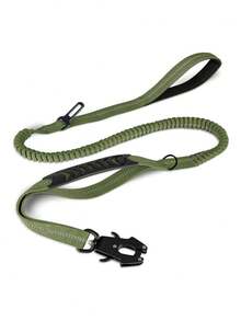 1pc 140-170cm Shock Resistant Dog Traction Rope,Heavy Duty Wear-Resistant Nylon Strap,Long Strap With Reflective Stripe & Metal D-Ring,Elastic Anti-Jump Buffer,Multifunction Pet Leash & Car Safety Belt For Daily Hiking Trip - Multicolor - View 9