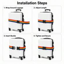 1pc Nylon Luggage Strap, Adjustable Travel Suitcase Belt, Luggage Waist Belt, Travel Accessory, Suitcase Packing Fixing Strap - A - View 6