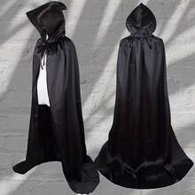 1pc Halloween Cape Cosplay Grim Reaper Vampire Witch Master Robe Party Costume Adult Black Cloak - Multicolor - View 5