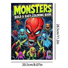 [NEW MONSTERS Coloring Book] 1pc Original Coloring Book ,22 Pages Single-Sided Printing,Clear Lines And Exquisite Patterns,Ideal For Relaxation | Perfect Gift For New Year, Christmas,Birthdays,School Holidays,Perfect For Adults & Teens & Child - Monster - View 3