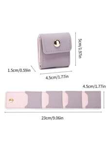Women's Wallet Portable Foldable Jewelry Roll Coin Purse Mini Button Jewelry Storage Bag 4-Compartment Design Travel Earring Necklace Organizer - Multicolor - View 6