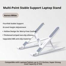 UGREEN Ultra-Thin Foldable Laptop Cooling Stand, 8-Level Height Adjustment, Ergonomic Design | Universal For Tablets And Phones, 5-Point Anti-Slip Stability, Portable And Lightweight, Compatible With Apple, Huawei, Lenovo - View 8
