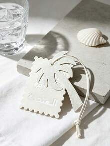 Square Leather Hanging Ornament Featuring Arabic Script And A Palm Tree Design - Multicolor - View 8