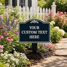 1pc Personalized Metal Yard Sign With Ground Stake, Customized Outdoor Sign, Garden Sign, Address Sign, Suitable For Home, Business And Event Custom Lawn Marker - Multicolor - View 8