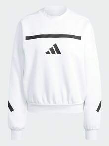 Adidas Sweatshirt Pullover Olahraga Wanita Musim Semi/Gugur, Sweatshirt Kasual Leher Bulat JI7554 - Putih - View 1