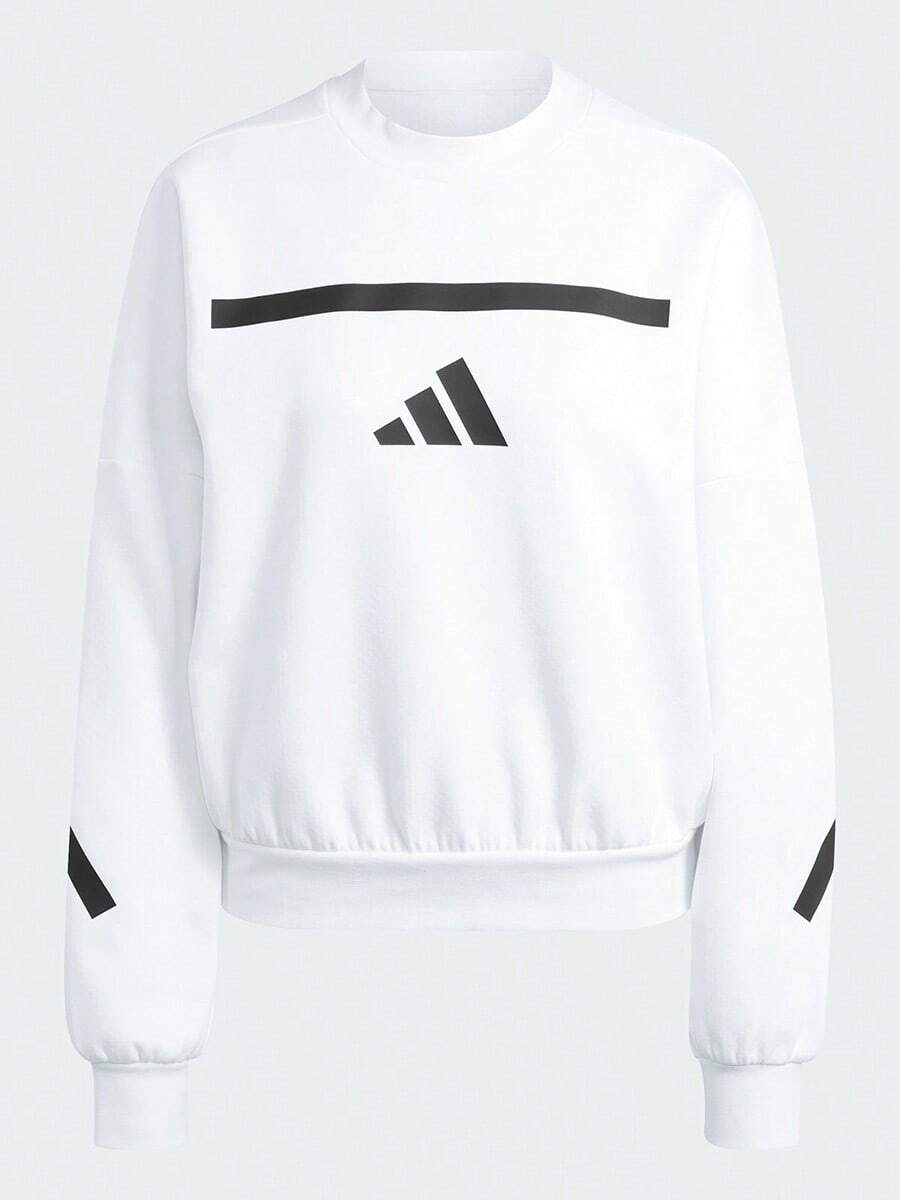 Adidas Sweatshirt Pullover Olahraga Wanita Musim Semi/Gugur, Sweatshirt Kasual Leher Bulat JI7554 - Putih - View 1