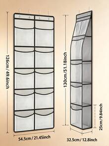 Bathroom Door Hanging Storage Bag, Multi-Functional Door Back Organizer, Categorized Storage, Foldable Home Storage Bag, Wall-Mounted Multi-Layer Transparent Visible Storage Bag - Multicolor - View 9