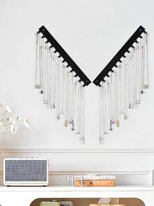 1-2 Pieces Wall-Mounted Necklace Organizer | Self-Adhesive Wall Jewelry Holder For Necklaces And Various Jewelry Items - View 4