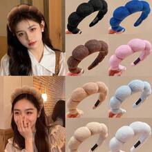 1pc Cloud Headband, High-Volume Crown Hair Accessory, Elegant Wide Non-Slip Headband, Stays Secure, Easily Gathers Loose Hair During Face Washing, Minimalist Adult Decorative Hair Accessory. Soft Cloud Contour Optimizes Head Shape, Refines Hairline, Suitable For Daily Outings And Home Skincare, Christmas Stocking Filler Small Gift, Gentle And Versatile Style. - Multicolor - View 3