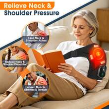 Hailicare Wireless Shoulder Heating Massage Pad, FSA Eligible, Deep Tissue Pain Relief Heating Shoulder Massager, Rotator Cuff Heating Pad, HSA Approved Only - Black - View 6
