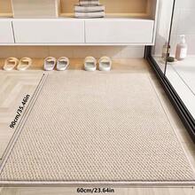 1pc Machine Washable Non-Slip Floor Mat, Soft Absorbent Stain-Resistant Kitchen Bathroom Hallway Laundry Room Carpet - Beige - View 14