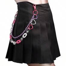 1pc Teenager Decorative Heart & Star 50cm Pants Chain, Cute Street Style Hip Hop Rock Cool Chain, Suitable For Jeans Fashion Waist Chain Accessory - Multicolor - View 9