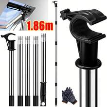 1.86m Skylight Opening Pole For Velux GGL/GGU Windows, Adjustable Multi-Section Operating Pole For Home Daily Use - 1.86M - View 1