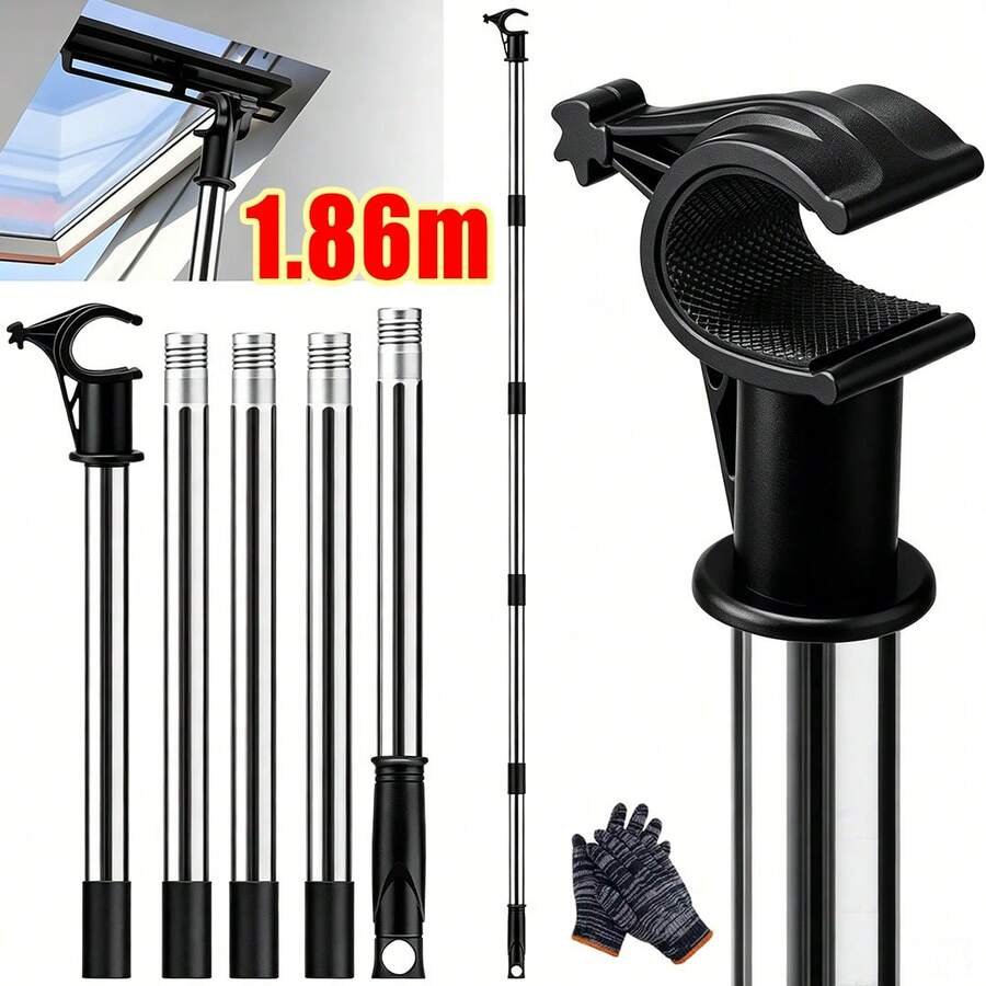 1.86m Skylight Opening Pole For Velux GGL/GGU Windows, Adjustable Multi-Section Operating Pole For Home Daily Use - 1.86M - View 1