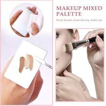 Stainless Steel Foundation Makeup Palette With Mixing Stick, Mini Ring Makeup Palette Beauty Tool Set - White - View 5
