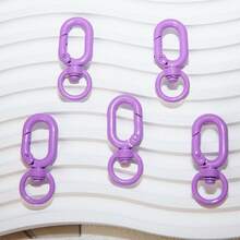 5pcs-Multicolor Painted Zinc Alloy Rotating 8-Shaped Spring Clasp, 360° Rotatable Keychain Connector Hook, DIY Handmade Jewelry Making Accessories, Suitable For Bags, Phone Chains, Keychains, Hanging Decorations And Pendant Crafts - Figure 8 Spring Hook - View 25