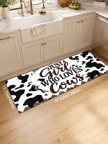 1pc Cow Print Kitchen Mat, Fun Holiday Style, Suitable For Autumn Party, Bathroom, Room, Kitchen, Sink Area And Home Holiday Decor, Foot Mat, Pet Mat - Multicolor - View 12