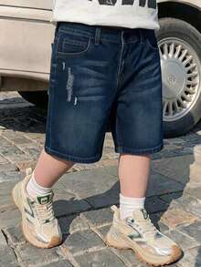 Tween Boys Denim Shorts - Blue - View 1