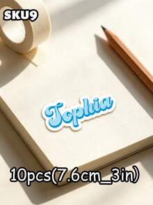 10pcs Custom Personalized Name Stickers,Personalized Stickers, Name Label Stickers, Laptop Stickers, Water Bottle Stickers,Custom Sticker,First Day Of School,Back To School,School Supplies - Multicolor - View 13