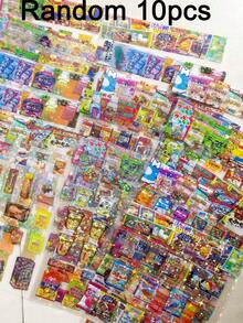 2/30pcs Japanese Retro Showa Style Snack Stickers, Cute Cartoon Glossy Face Stickers, Scrapbook Planner DIY Material Stickers - Multicolor - View 8
