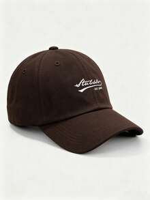 1件刺繡Stubble1993棒球帽，可調節戶外防曬休閒帽，適合春/秋季旅行、海灘度假，Y2K風格，男孩/女孩嘻哈帽 - 咖啡色 - 查看 10