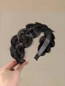 1pc Braided Hair Hoop, Fashion Woven Hair Band, Women's Non-Slip Hair Accessory - Multicolor - View 4