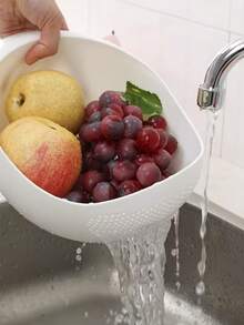 1pc Kitchen Multi-Function Rice Washing Strainer, Household Plastic Rice Sieve, Vegetable And Fruit Washing Basket, Thickened Anti-Drop Rice Basin, Fine Mesh Quick Drainage, Kitchen Cleaning Grains And Vegetables, Practical Kitchen Utensil For Home Cooking Storage And Cleaning - Drain Basket - View 4