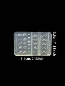 1pc Vintage Cartoon Cute Pet Bear Glasses Frame 3D Nail Art Silicone Mold - Clear - View 10