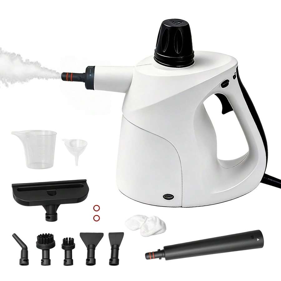 Pembersih Uap Genggam, Mesin Pembersih Uap Tekanan Tinggi dengan Berbagai Aksesori, Pembersih Uap Bebas Bahan Kimia untuk Lemak Dapur, Nat Ubin Kamar Mandi, Detailing Mobil, Pelapis Furnitur, Jendela, Uap Portabel, - Steker EU AC 220-240V - Putih - 010 - View 1