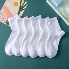 Cotton 6/10/15/20 Pairs Unisex Minimalist Solid Color Mid-Calf Socks - Multicolor - View 14