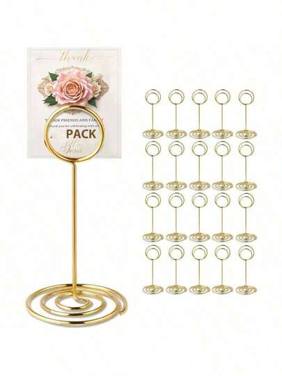 1/5/10/20/30/40pcs Number Holders, 8.5cm 3.34inch Large Premium Table Number Holders/Card Holders, Stainless Steel Photo Clips, For Parties, Birthdays, Valentine's Day, Back To School, Weddings, Halloween, Christmas