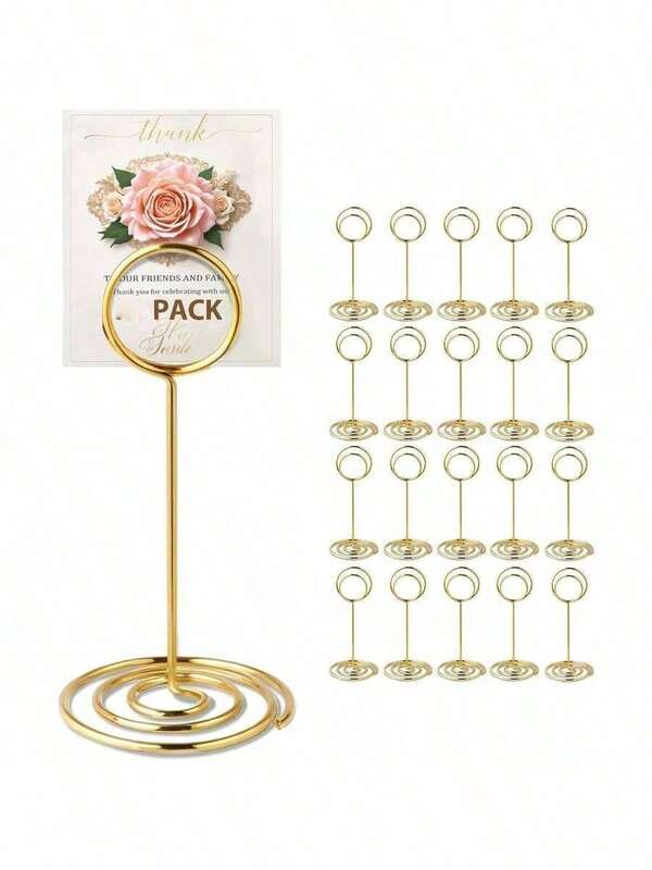 1/5/10/20/30/40pcs Number Holders, 8.5cm 3.34inch Large Premium Table Number Holders/Card Holders, Stainless Steel Photo Clips, For Parties, Birthdays, Valentine's Day, Back To School, Weddings, Halloween, Christmas