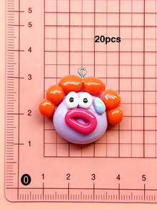 10/20/100pcs Cartoon Glossy Big Mouth Pendant Charm DIY Handmade Keychain Bag Charm Accessory - Cookie Monster - View 7