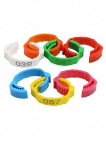 100pcs Red Blue Yellow Adjustable Chicken Foot Rings With Numbers 001-100 Reusable Plastic Identification Leg Bands Clip On Ring For Farm Poultry Chickens Ducks Geese - Multicolor - View 3