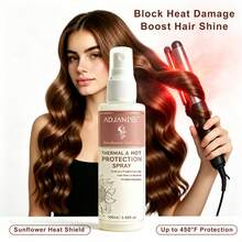 ADJANISS Sunflower Oil Heat Protection Spray (100ml/3.08 Fl Oz), Suitable For All Hair Types, Provides Heat Protection, Smooths Frizz, Detangles, Controls Flyaways, Leaves Hair Soft, Smooth And Easy To Manage. [Heat Protection] [Leave-In] - Full Size - View 2