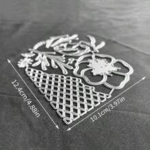 Floral Mesh Pattern Metal Cutting Die, Paper Craft Embossing Cutter, Handmade DIY Greeting Card Making Die Cut Template - Zz1038(12.4*10.1cm) - View 7