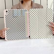 黑色波點蕾絲內印保護翻蓋平板電腦保護殼，附筆槽，適用於 iPad 10代 10.9 吋 2022 智慧保護殼/Air 13(M3 2025)/Air 11(M3 2025)/11(A16 2025)/適用於 Galaxy S9/S7/S10+/適用於 Galaxy Tab S6 Lite 10.4 吋/適用於 MatePad - 彩色 - 查看 9