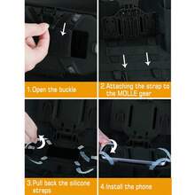 Tactical MOLLE Management Panel, Foldable Phone/GPS Mount, Navigation Board, Chest Rig/Vest Accessory, Hunting Vest Tactical Storage Accessory - Multicolor - View 7