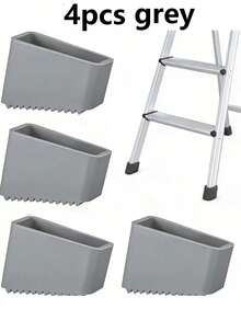 2/4pcs Heavy Duty Anti-Slip Rubber Ladder Feet Pads - Universal Ladder Safety Caps, Suitable For Telescopic Ladders, Durable Home And Industrial Use, Grey Ladder Safety Accessories For RV, Textured Anti-Slip Surface, Secure Fit Design - Gray - View 12