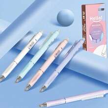 5pcs Erasable Gel Pens, Retractable Erasable Pens, 0.5mm Blue Ink, Smooth Writing, Beautiful And Practical, Suitable For Women's Office And Study Use (5pcs Blue) - Sets - View 2