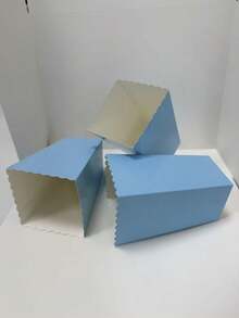 5/25/35/50pcs Blue Popcorn Boxes 5*7*11.5cm/1.97*2.76*4.53in Wave Edge Paper Snack Treat Boxes Birthday Party Favor Candy Containersd - Blue - View 6