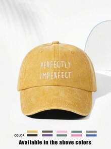 1pc Y2K Ski Hat Unisex Printed PERFECTLYIMPERFECT Washed Baseball Cap Suitable For Daily Outdoor Travel Sun Protection Wear - Baseball Cap - View 20