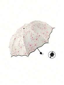 1pc Black Vinyl UV Protection Sun & Rain Dual-Use Umbrella, Niche Cute Fresh Foldable Manual INS Umbrella, Multi-Functional Photography-Friendly Umbrella With Waterproof Storage Bag - Multicolor - View 12