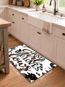 1pc Cow Print Kitchen Mat, Fun Holiday Style, Suitable For Autumn Party, Bathroom, Room, Kitchen, Sink Area And Home Holiday Decor, Foot Mat, Pet Mat - Multicolor - View 10